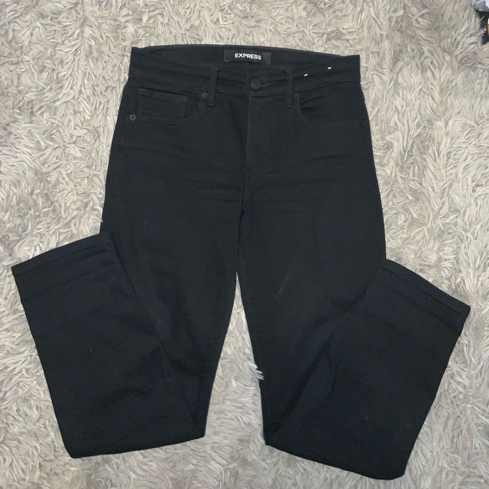 Express Black Mid Rise Skinny Stretch